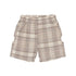 Lil Legs Taupe Plaid  Linen Pull on Shorts